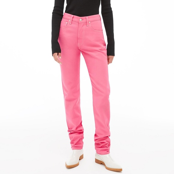 Helmut Lang Denim - Helmut Lang Pink Straight Leg Jean Pants